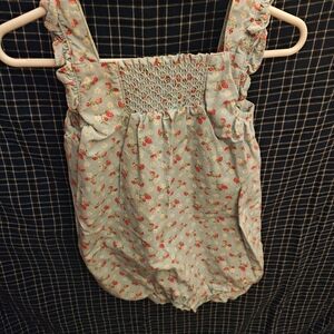 Gymboree Floral Bodysuit - Light Blue and Pink